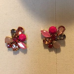 Pink Crystal Cluster Earrings